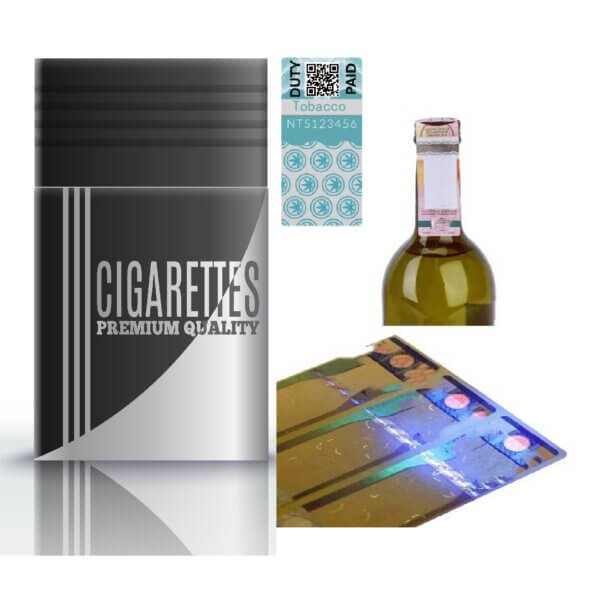 timbre design étiquette taxe alcool timbre taxe tabac timbre droit de douane timbre marque anti-contrefaçon cigarette