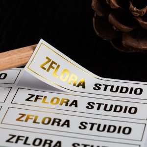Wholesale Custom Brand Logo Low MOQ Waterproof Gold Foil Stamping Stickers Luxury Labels Logo Label Sticker