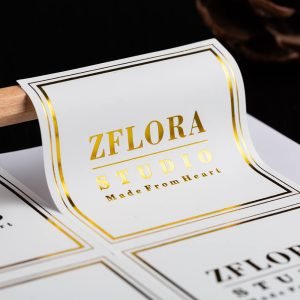Wholesale Custom Brand Logo Low MOQ Waterproof Gold Foil Stamping Stickers Luxury Labels Brand Logo