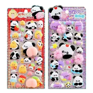 Solid 3D Embossed Transparent Stickers: Kids Cartoon Animal Decor Adhesive Label View specification view