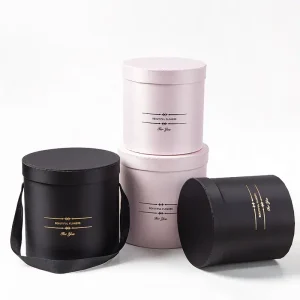 Custom Luxury Round Paper Tube Flower Boxes Cylinder Gift Packaging Box For Flowers Packaging Finish